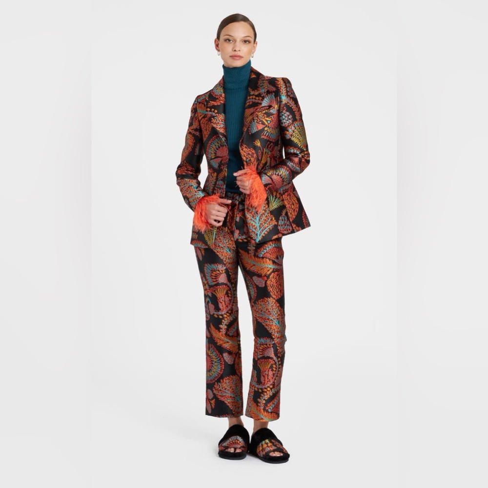 LA DoubleJ Multicolor Brocade Paisley pants